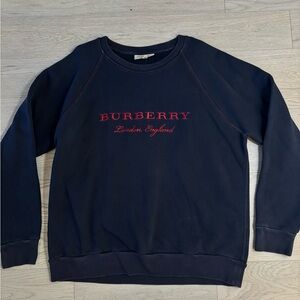Burberry Dark Gray Sweatshirt with Red Stitching